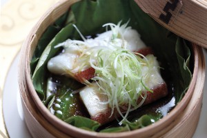 Steamed Star Garoupa Fillet in Bamboo Basket